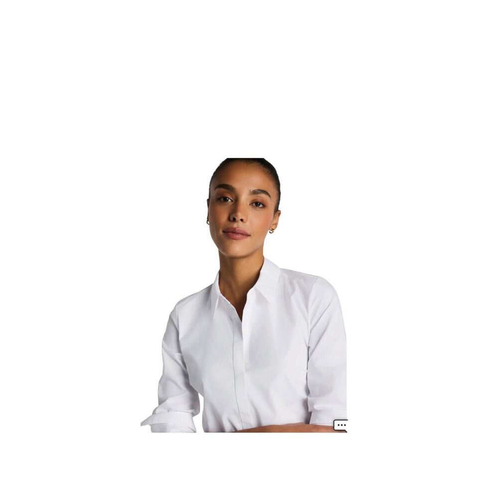 SPANX Oversized Poplin Button Down Shirt Womens Plus 2X white Long Sleeve Cotton - Picture 5 of 9